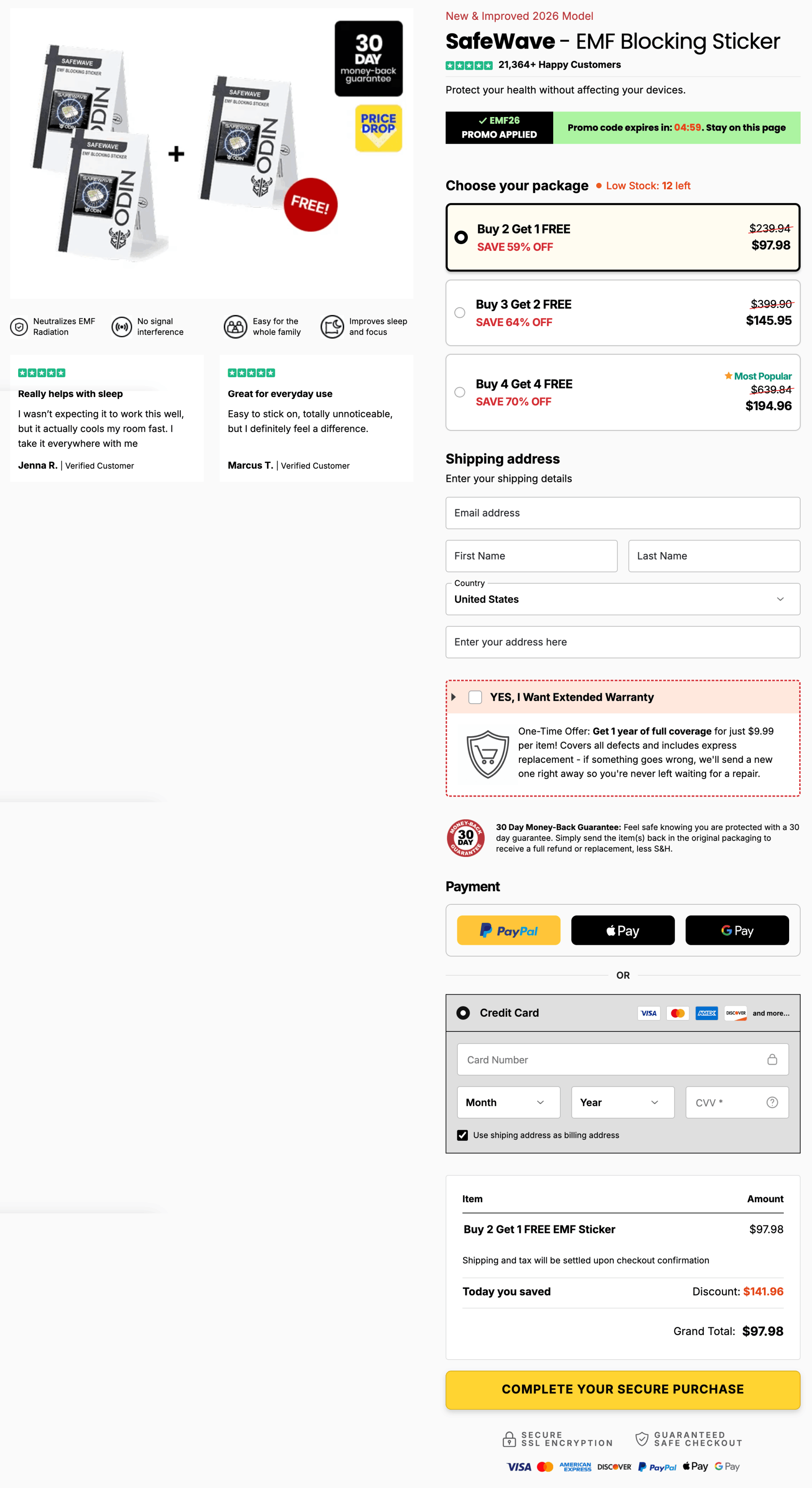 ODIN EMF Blocker Official 100% Secure checkout page